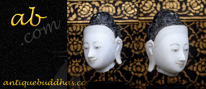 19C Alabaster Mandalay Burma Buddha Head #022-1S