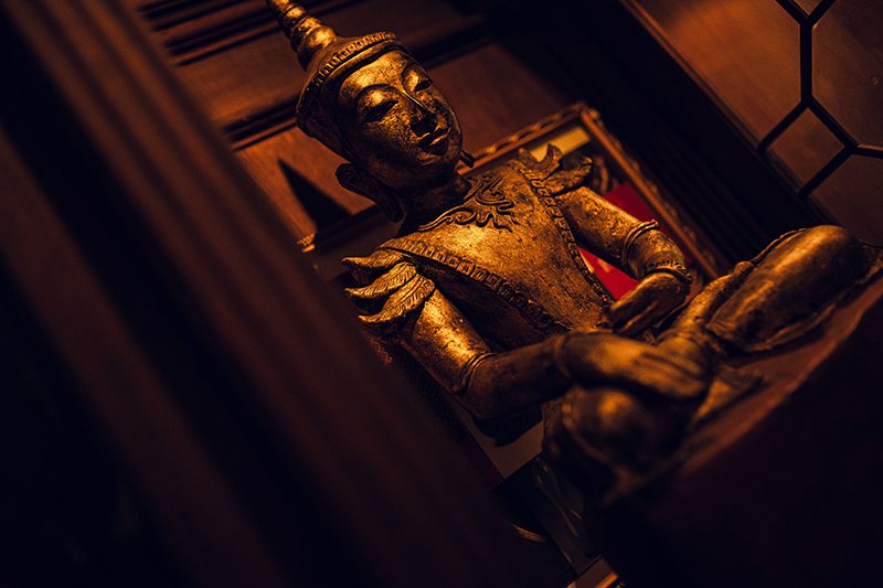 Dry lacquer Burmese Buddha image in the Mandalay style