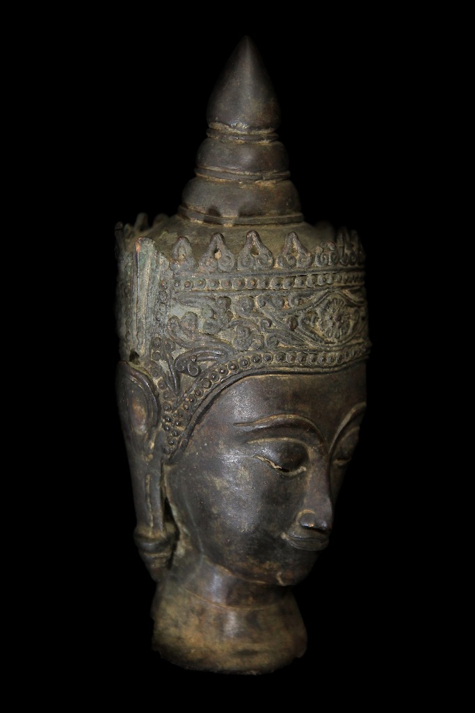 Extremely Rare 18C Bronze Ayuttaya Buddha Head # BB188