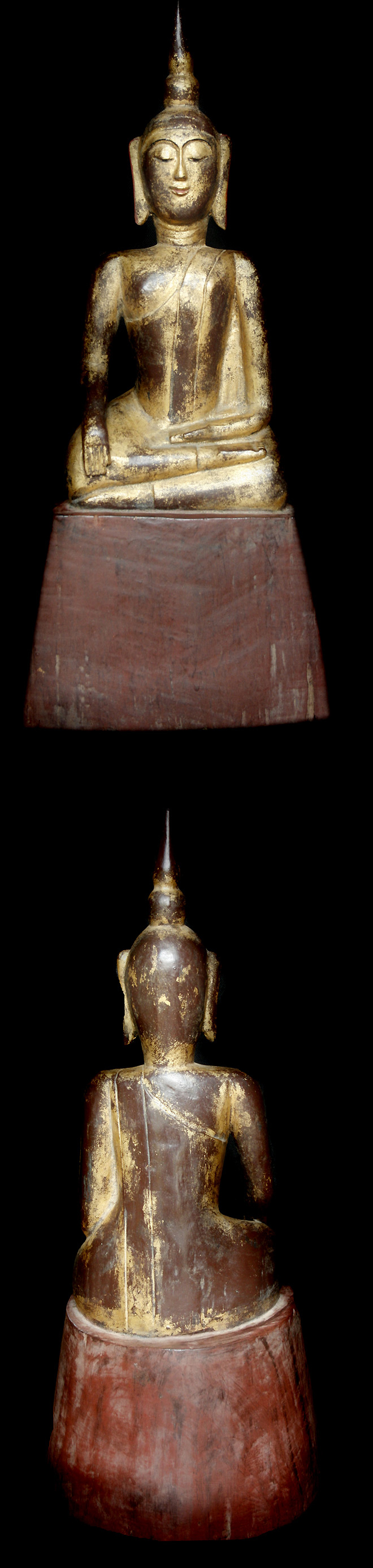 Extremely Rare 19C Wood Asian Laos Buddha #15