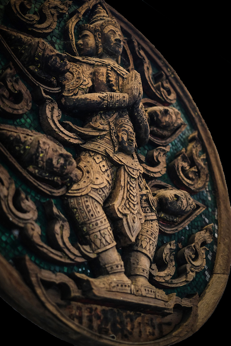 Extremely Rare 19C Wood Thai Lanna Votive Buddha #TCH2