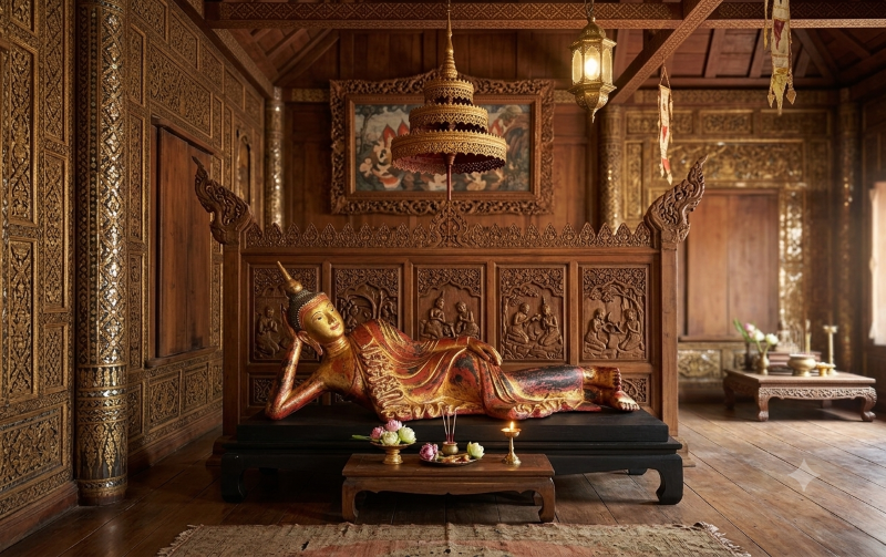 19C Reclining Burmese Buddha
