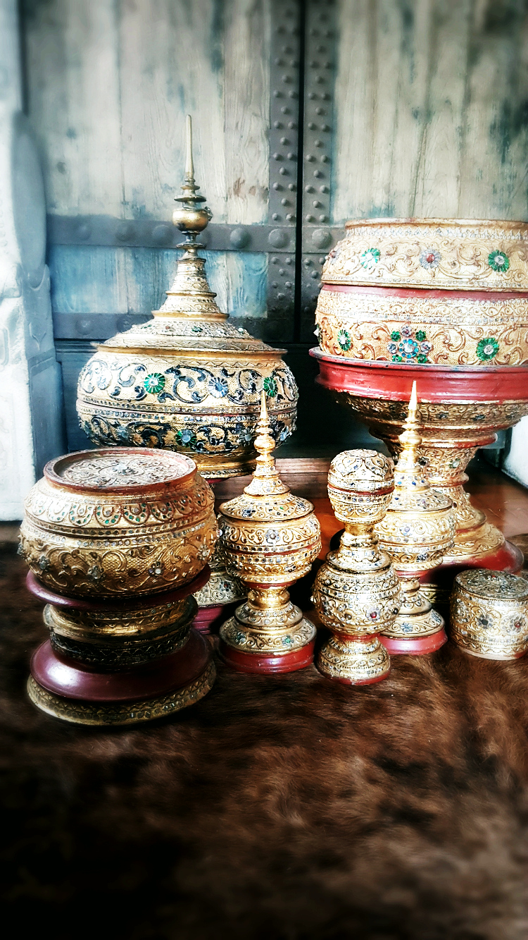 Extremely Rare 19C Burmese Lacquer Ware. #DR09-L