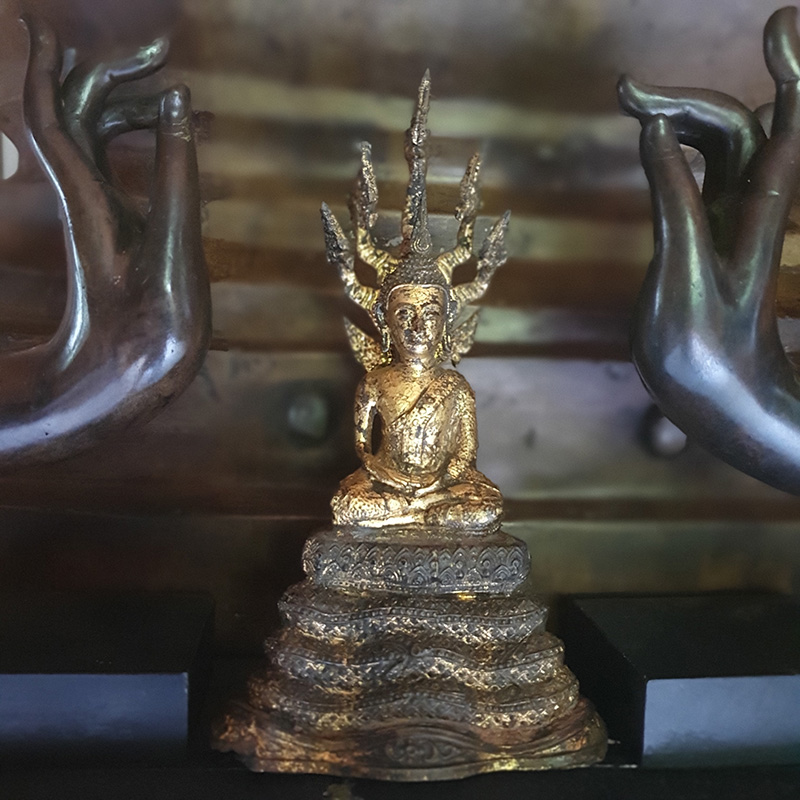 Extremely Rare Early 19C Bronze Thai Rattanakosin Happy Buddha #BB455