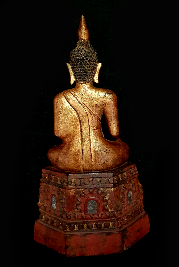 Extremely Rare 19C Wood Asian Laos Buddha #22