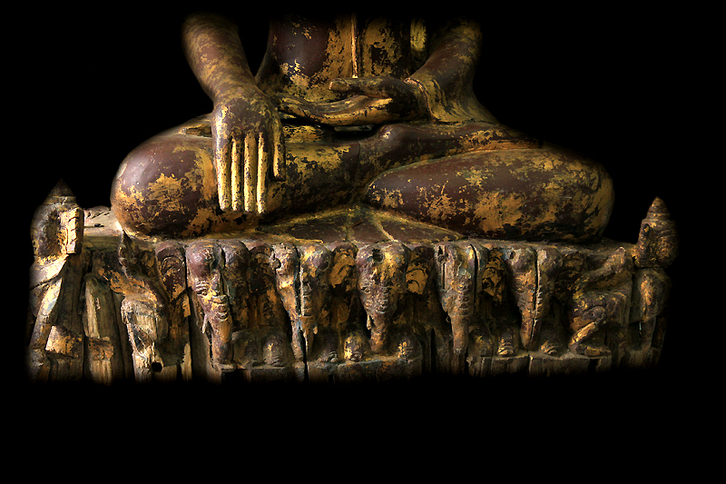 Extremely Rare 18C Wood Ava Burmese Buddha #BB087