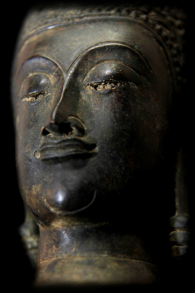 Extremely Rare 18C Bronze Ayuttaya Buddha Head # BB188