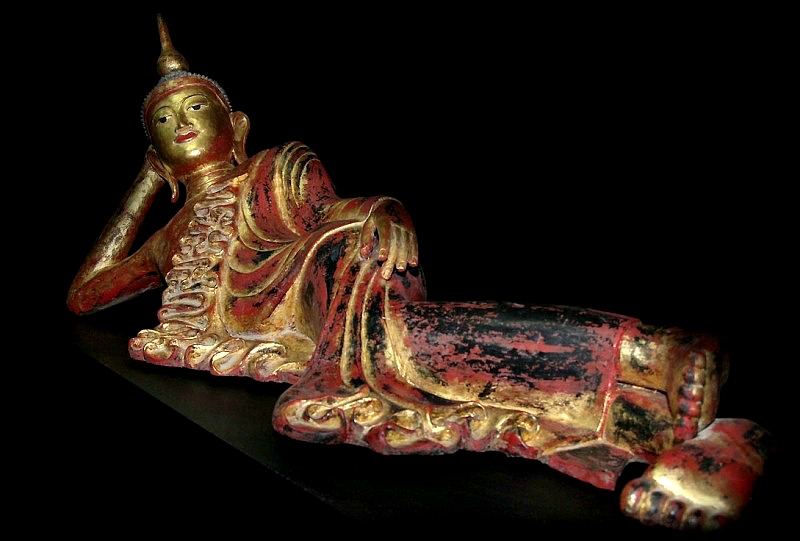#woodburmabuddha #burmesebuddha #recliningbuddha #antiquebuddhas #antiquebuddha