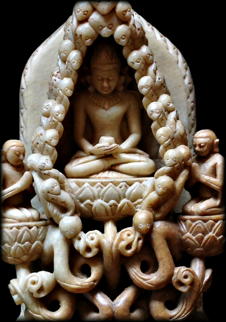 Extremely Rare 18C Alabaster Shan Buddha #CR.046