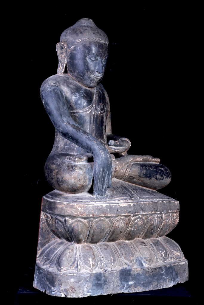 Extremely Rare 19C Wood Thai Buddha #47