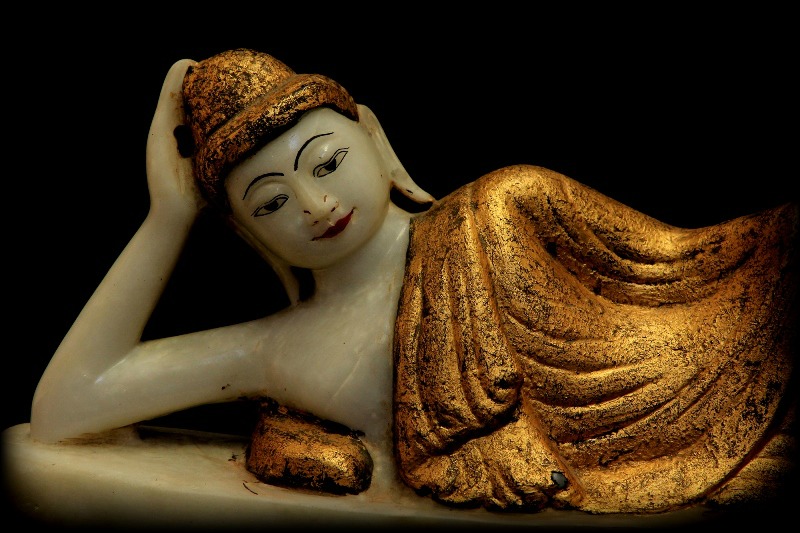 Extremely Rare 19C Reclining Mandalay Buddha #BB185