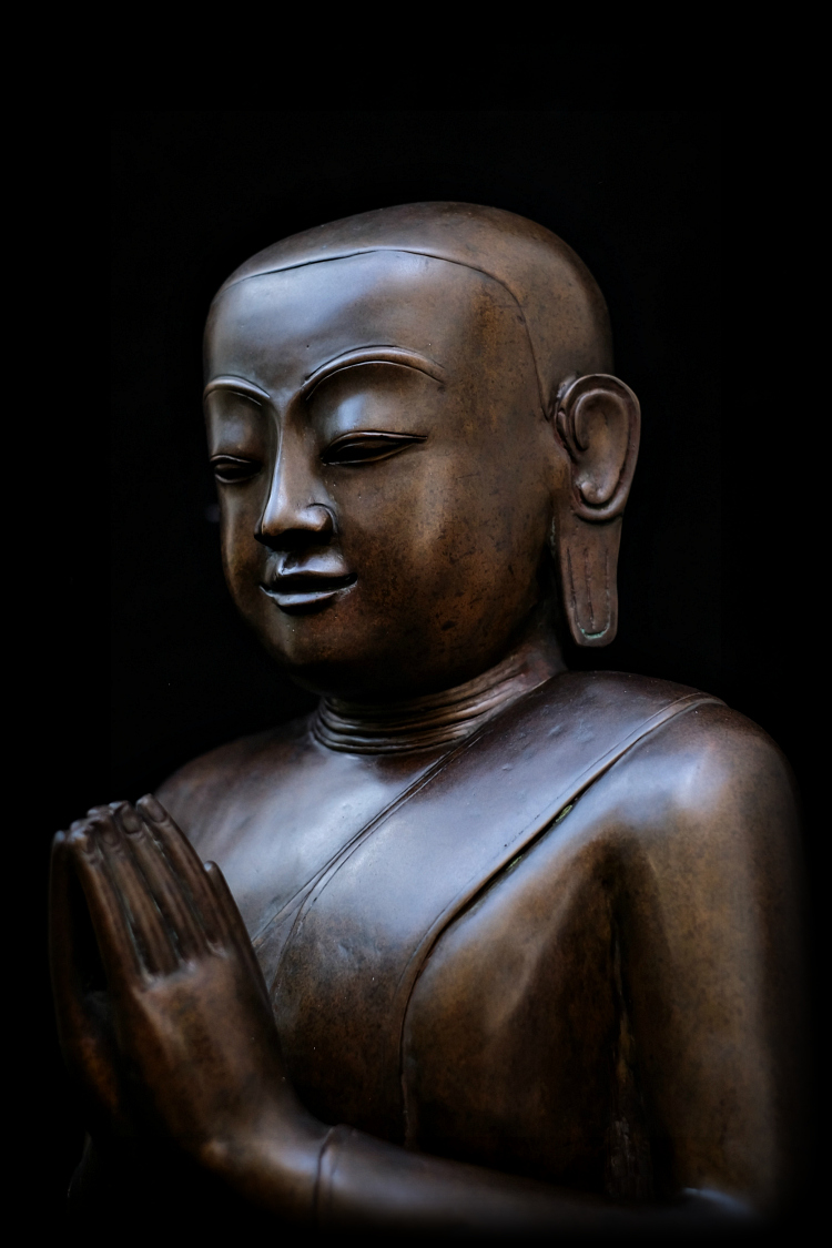 Fantastic Set 19C Bronze Burmese Buddhist Monks #B070