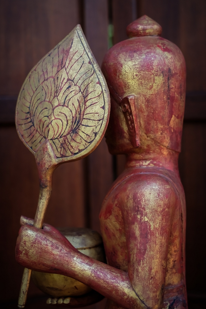 Extremely Rare 19C Wood Mandalay Monk #CA1012
