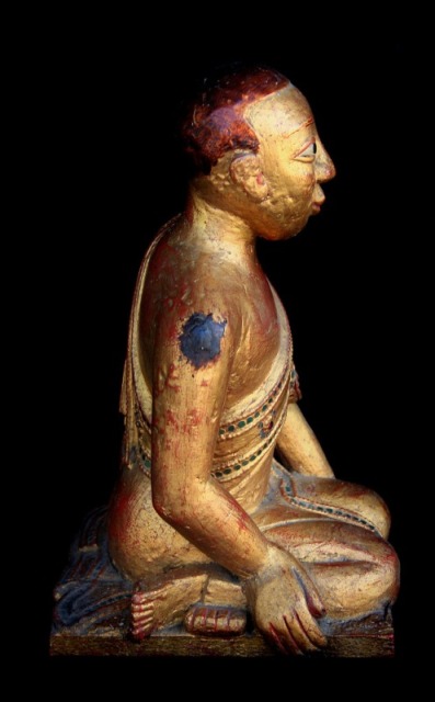 Extremely Rare 19C Wood Mandalay Monk #CA1013