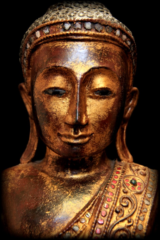Extremely Rare 18C Wood Shan Burmese Buddha #BB333