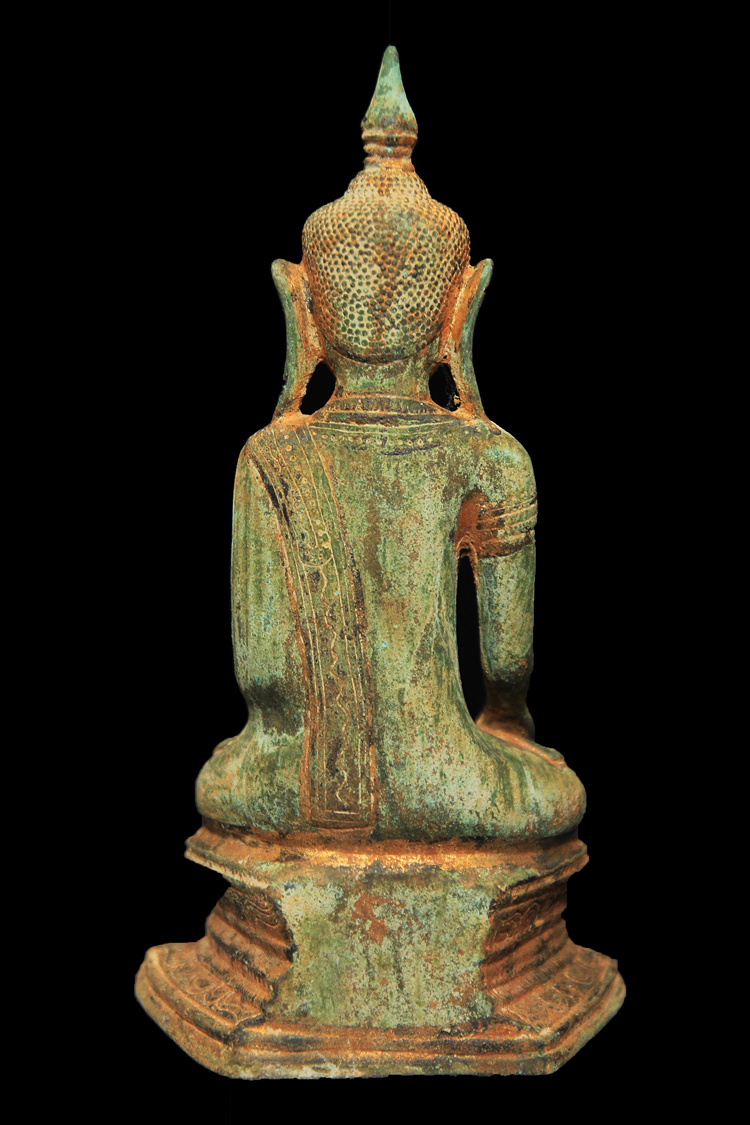 Extremely Rare 17C - 18C Bronze Burmese Ava Buddha # BB144