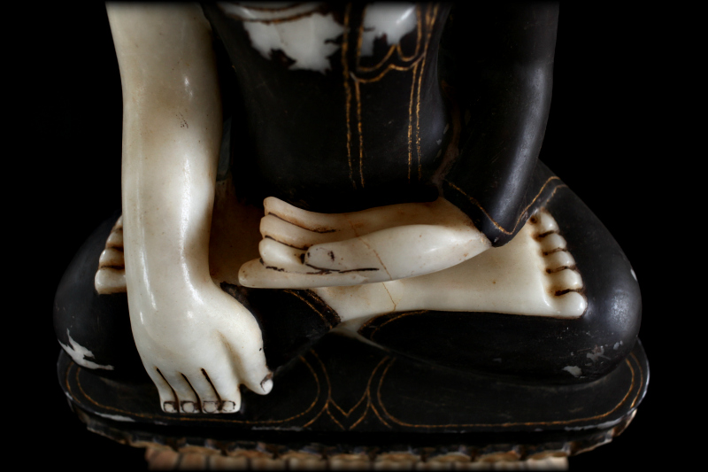 19C Alabaster Mandalay Burma Buddha #CA1080