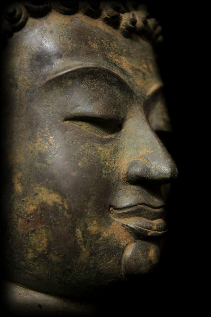 Extremely Rare 18C Bronze Chiangsang Buddha Head # BB193