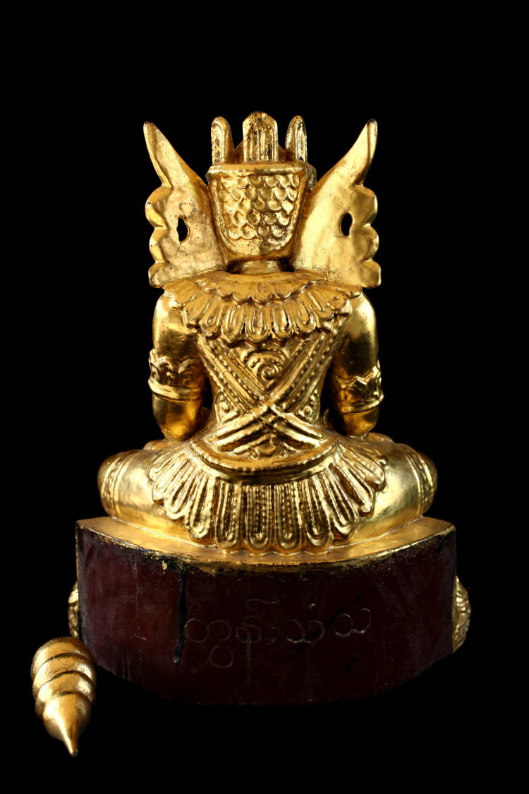 Extremely Rare 19C Wood Naga Burma Buddha #BB074