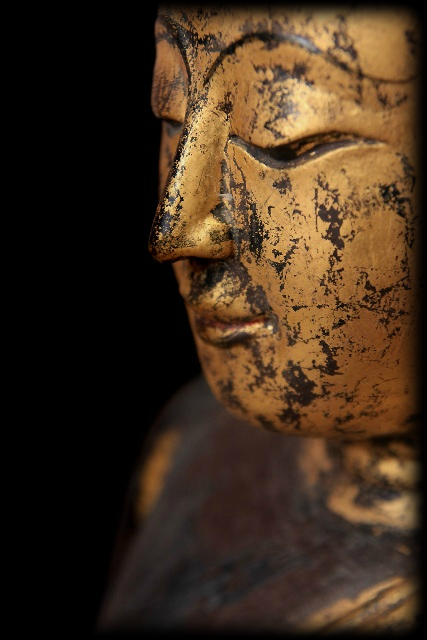 Extremely Rare 19C Wood Thai Lanna Buddha #BB072