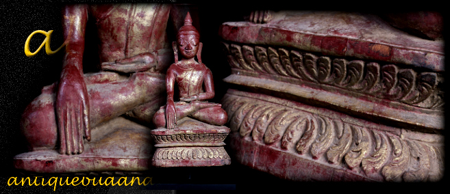 19C Wood Sitting Mandalay Burmese Buddha # CA1032