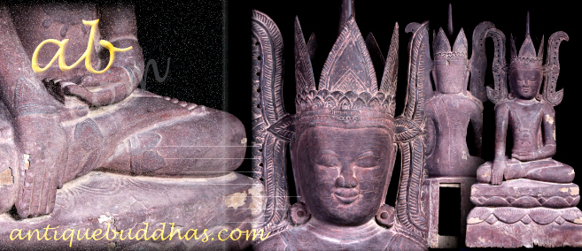 Extremely Rare 18C Wood Ava Burma Buddha #A093