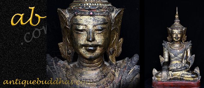 Early 19C Lacquer Burma Buddha #AC.270