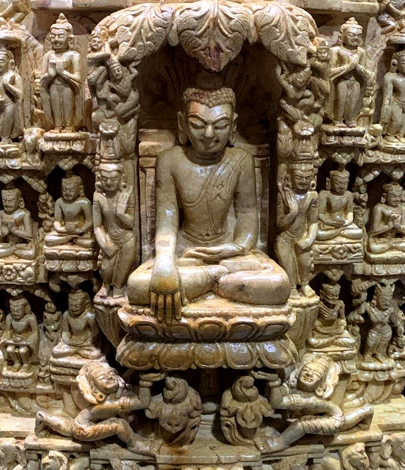 Extremely Rare 18C Alabaster Ava Buddha #AC.426