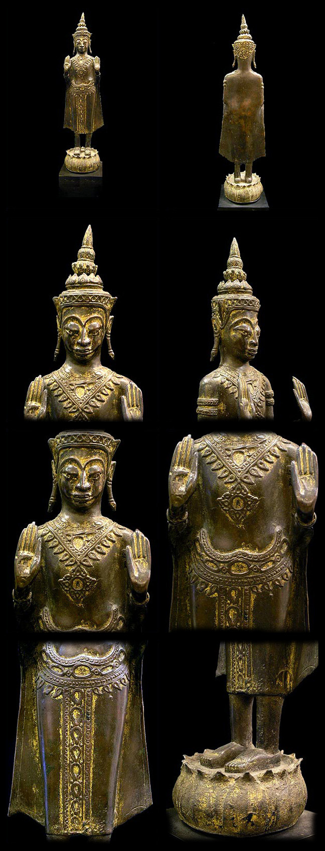Extremely Rare 19C Bronze Ayuttaya Buddha #al.171