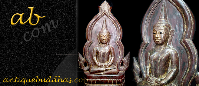 19C Mon Wood Burmese Buddha #AL.920