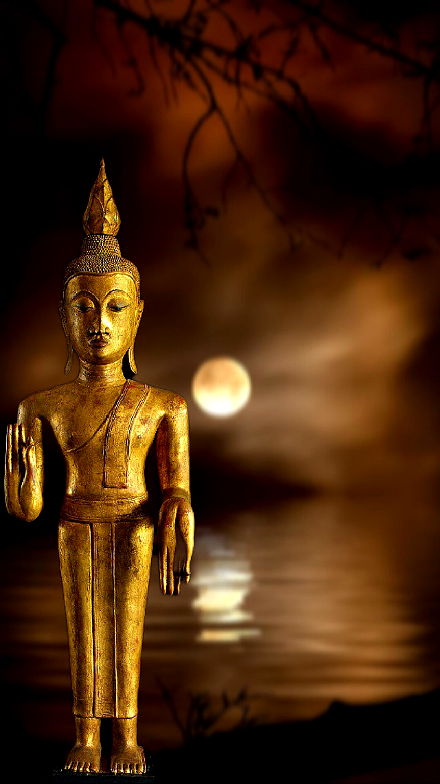 Extremely Rare 19C Standing Laos Buddha #AL.1009