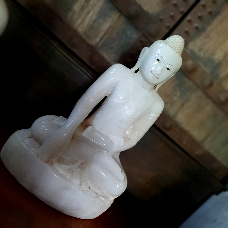 Extremely Rare 18C Standing Wood Laos Buddha #AL.1021