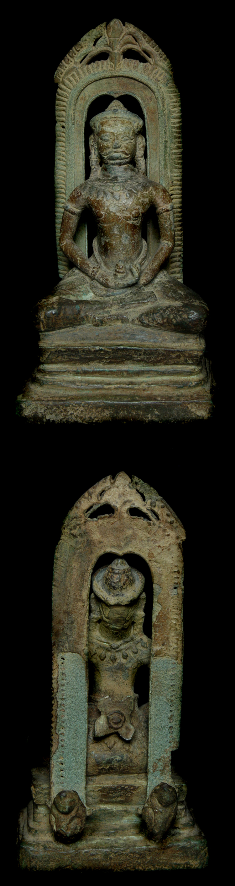 Extremely Rare 12C Bronze Khmer Buddha # RK.019