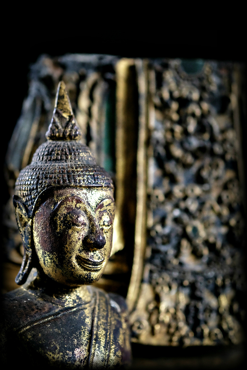 Extremely Rare 19C Wood Thai Lanna Buddha #AL51