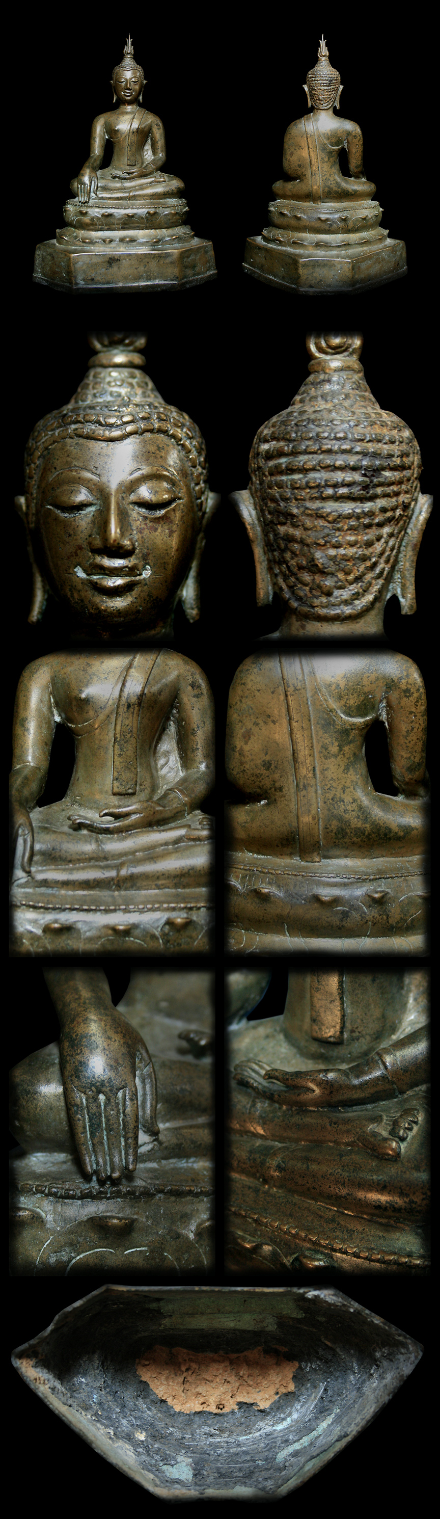 Extremely Rare 19C Bronze Thai Chiangsaen Buddha #200-2