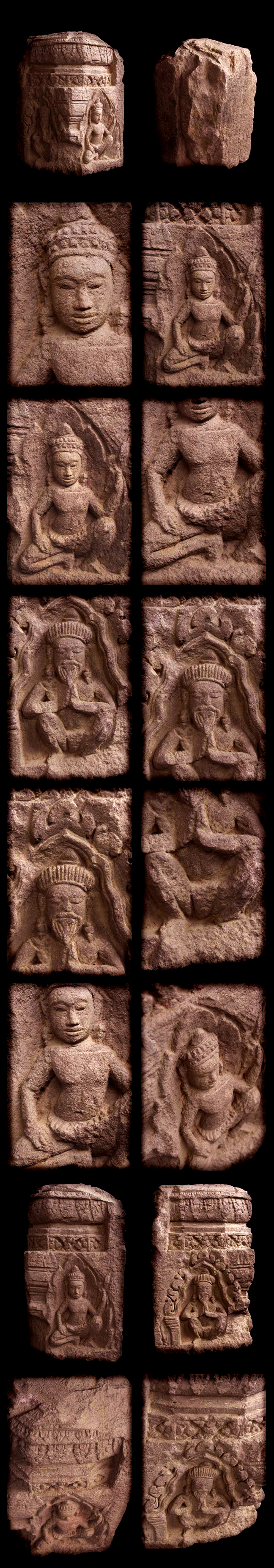 Extremely Rare 12C Sandstone Khmer Stele #ACK.004
