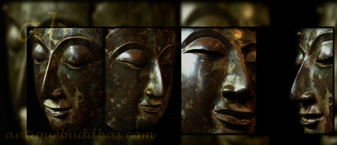 Extremely Rare 19C Bronze Chiangsang Buddha Head # B02-28