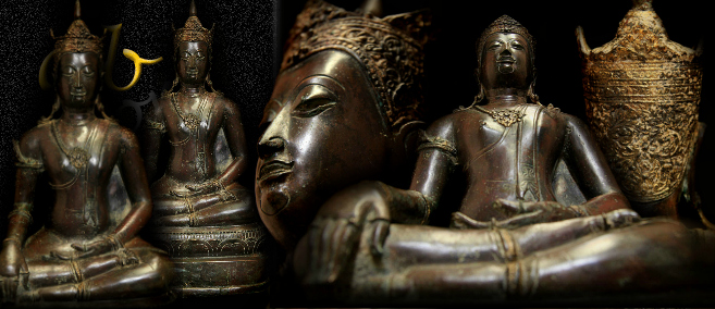 Extremely Rare 19C Bronze Thai Chiangsang Buddha # BB089