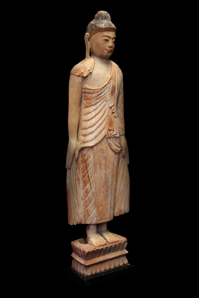Extremely Rare 19C Standing Mandalay Burma Buddha #BB224