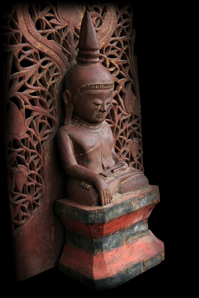 Extremely Rare 19C Shan Wood Burmese Buddha #BB235