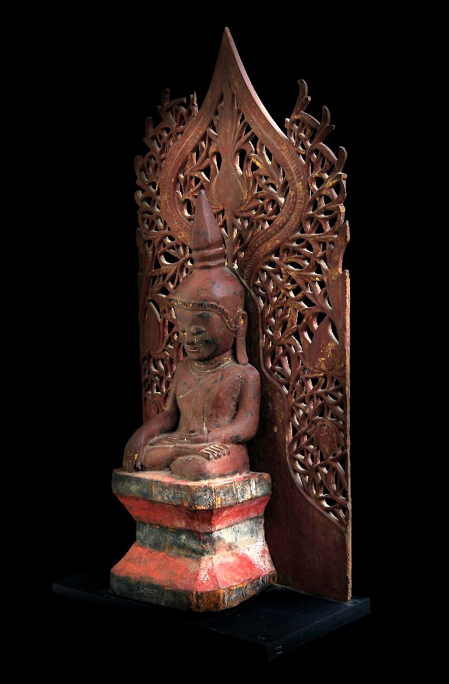 Extremely Rare 19C Shan Wood Burmese Buddha #BB235