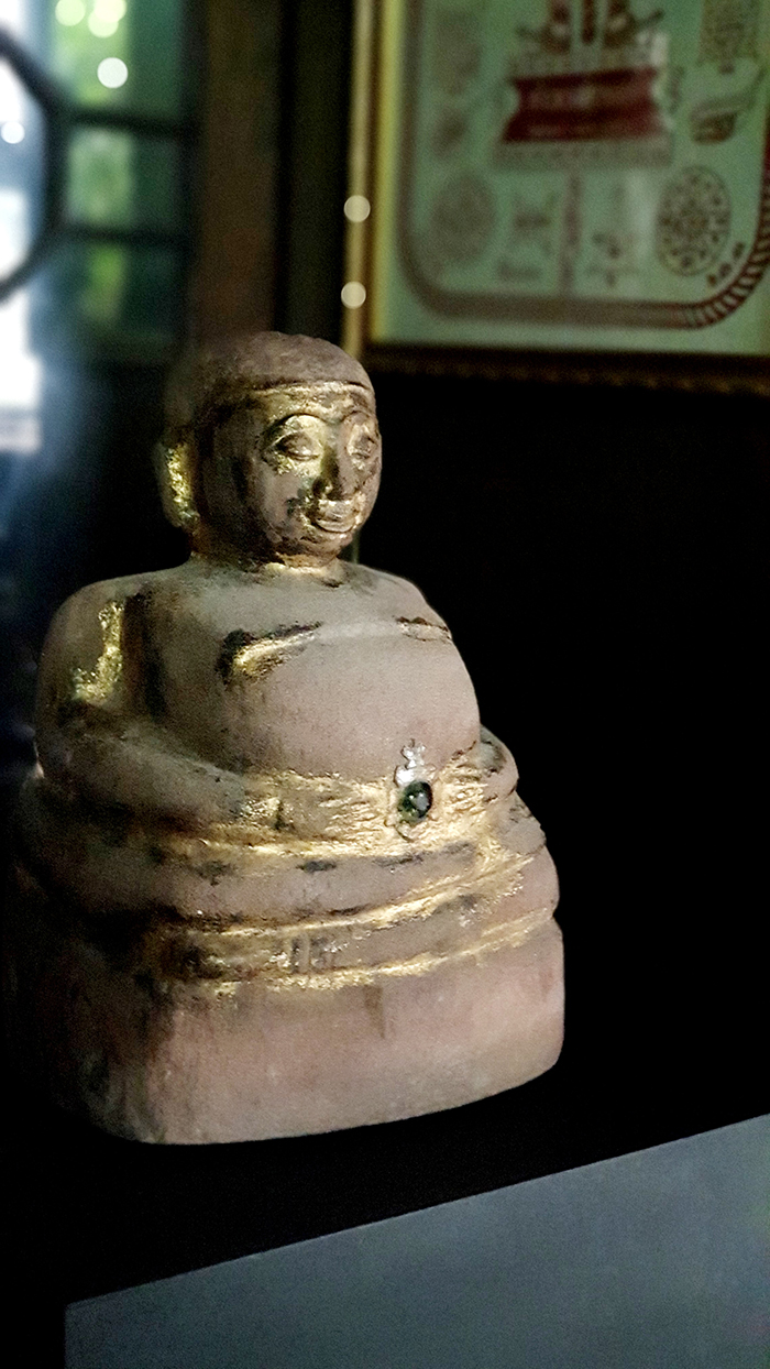 Extremely Rare 18C Sandstone Happy Laos Buddha #BB237