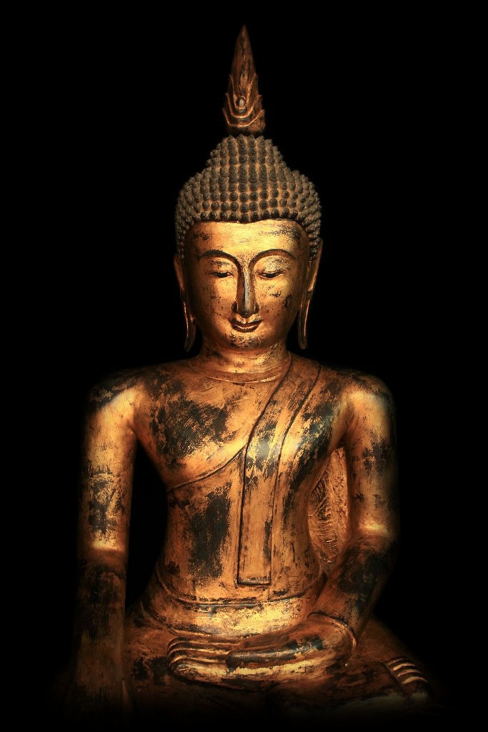 Rare 19C Wood Thai Chiangsang Buddha #BB246
