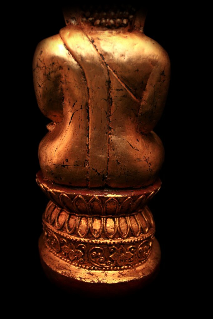 Extremely Rare 19C Wood Lanna Thai Buddha #BB252
