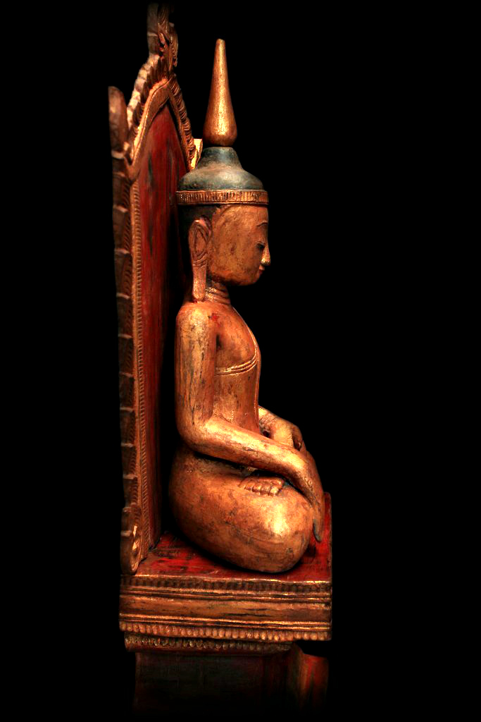 Extremely Rare 18C Shan Wood Burmese Buddha #BB257