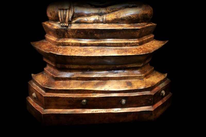 Extremely Rare 18C Sitting Bronze Laos Buddha #BB264