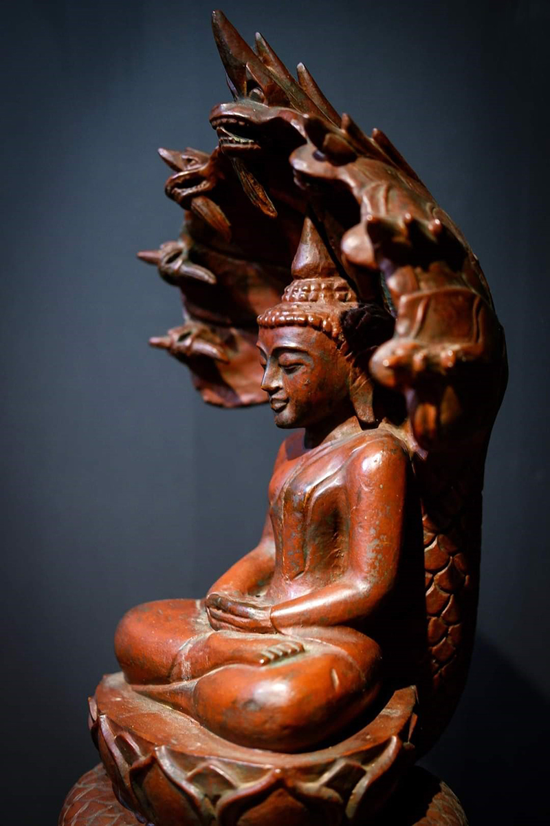 Extremely Rare 18C Wood Thai Changsang Buddha Torso #BB300