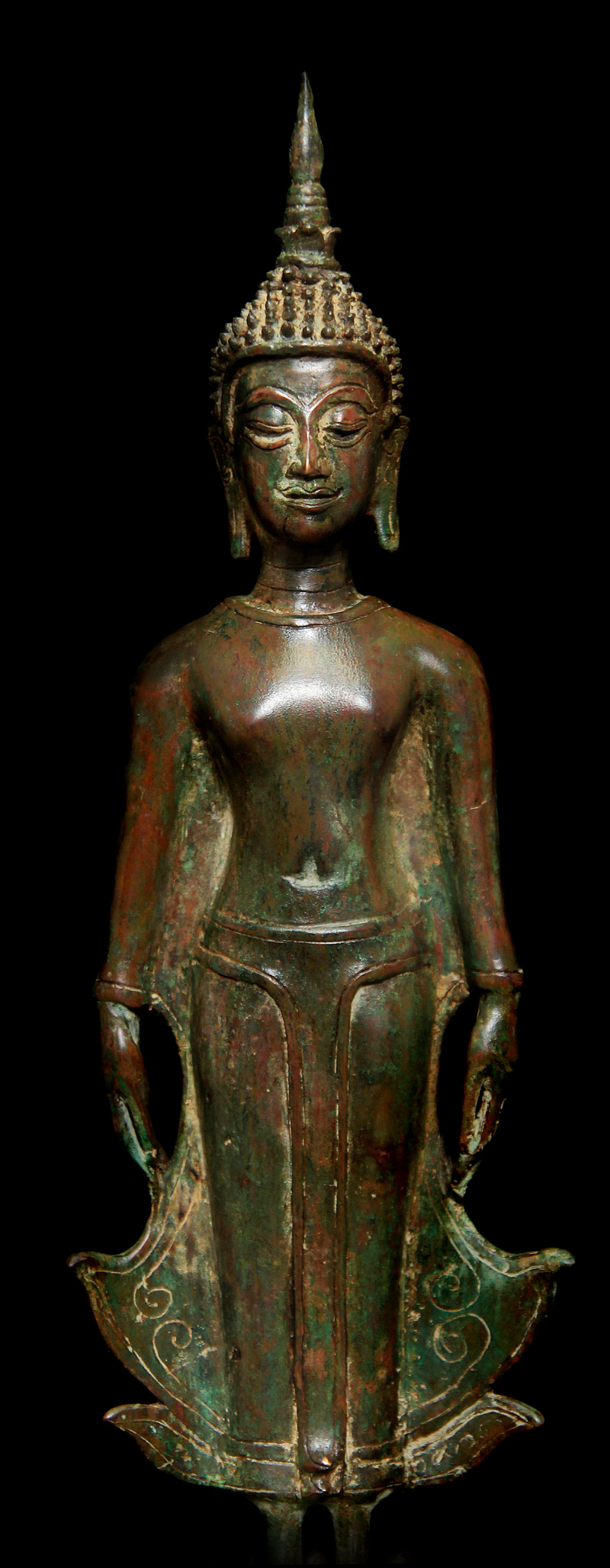 Extremely Rare 18C Bronze Laos Buddha #BB44