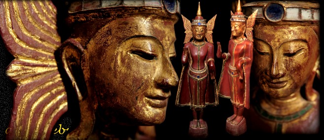 Extremely Rare 19C Wood Burmese Shan Buddha #BB451