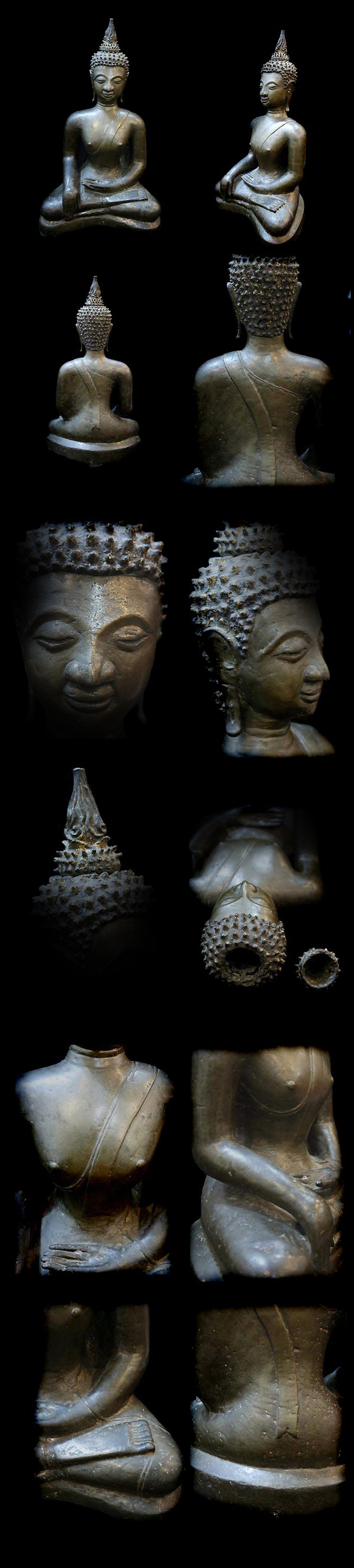Extremely Rare 18C Sitting Bronze Laos Buddha #CR.002